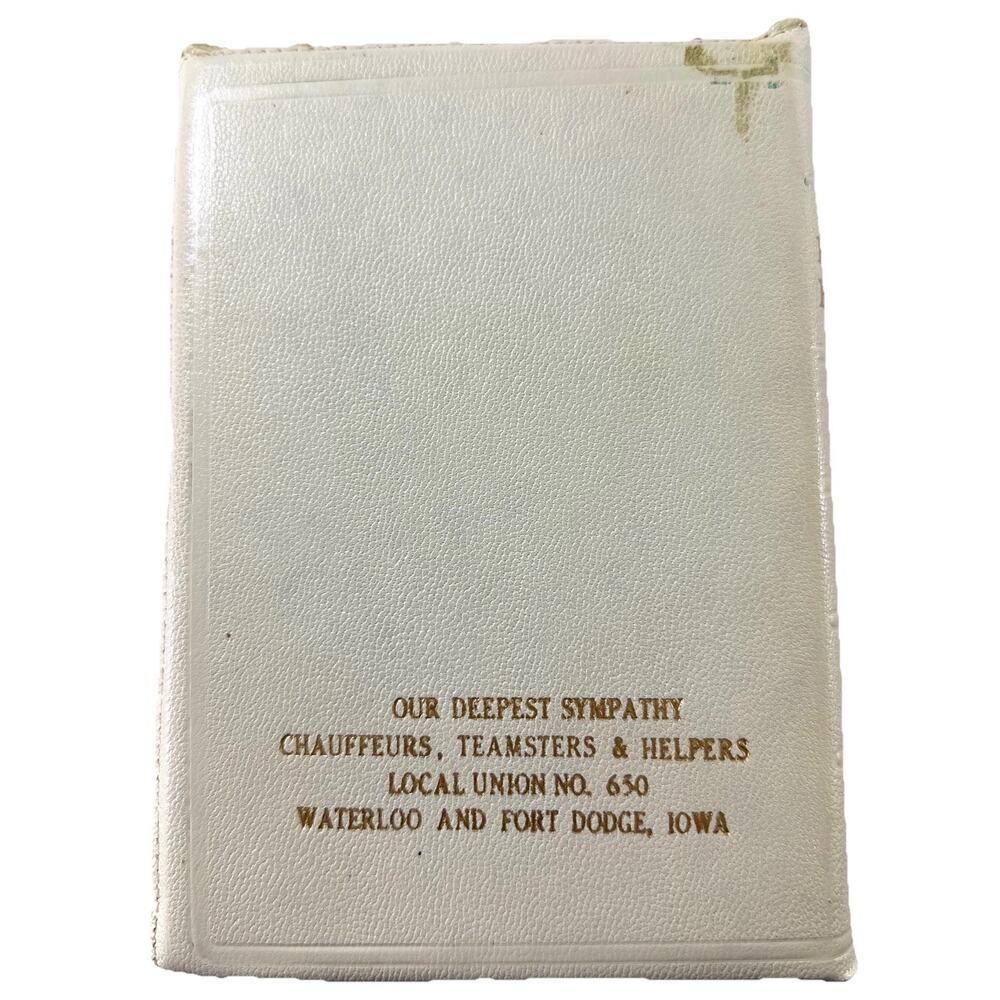 1958 Memorial Holy Bible KJV Zippered White Cover w Cross Wood Presentation Box - Picture 7 of 12